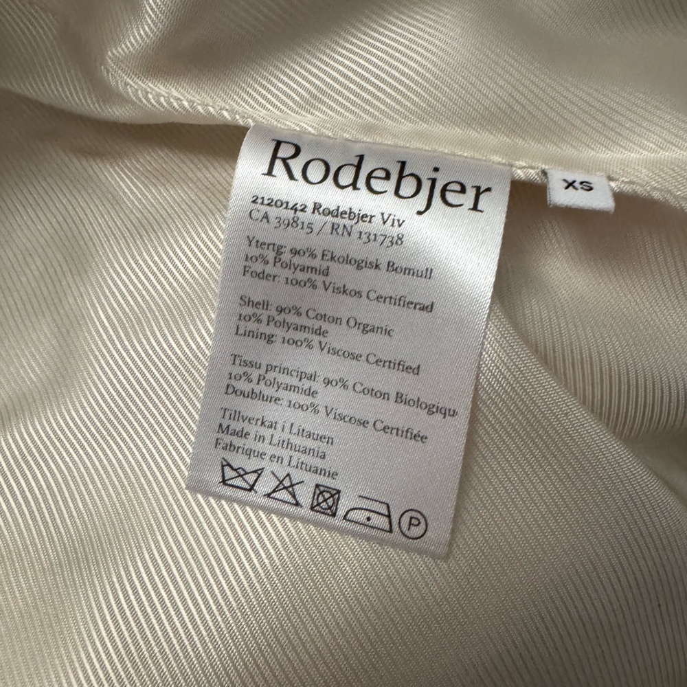 Rodebjer fringed-edge single-breasted blazer Cream Color Size XS - NWT - Picture 4 of 8